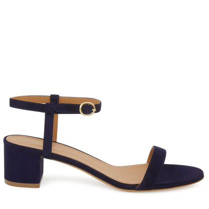 Suede 40mm Ankle Strap Sandal - Blu
