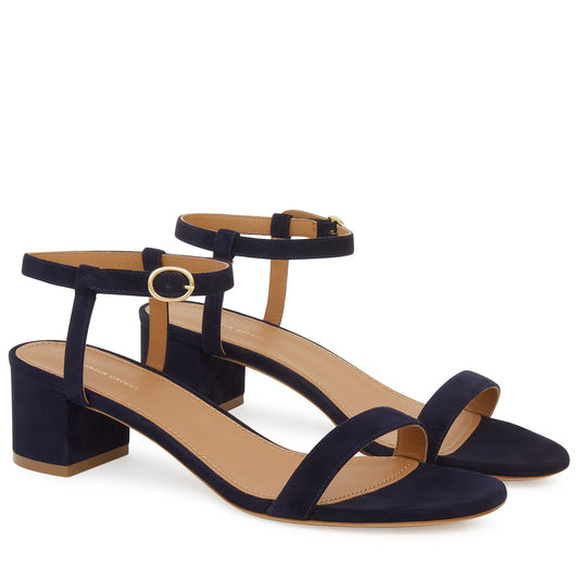 Suede 40mm Ankle Strap Sandal - Blu