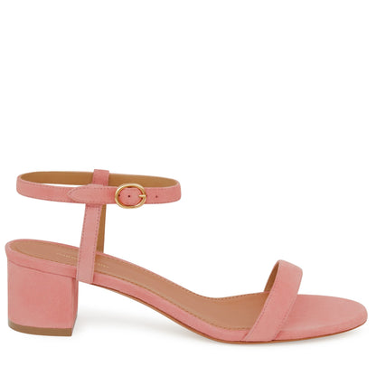 Suede 40mm Ankle Strap Sandal - Blush
