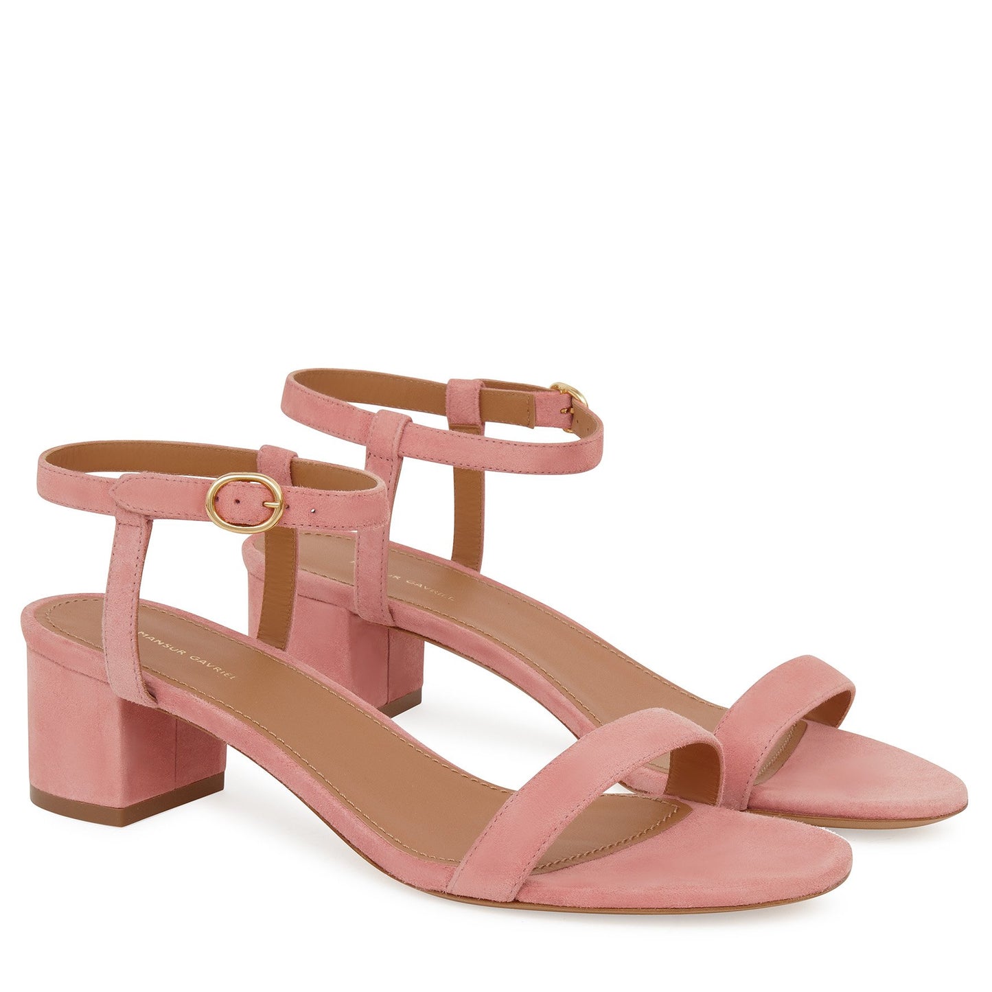 Suede 40mm Ankle Strap Sandal - Blush