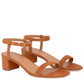 Suede 40mm Ankle Strap Sandal - Saddle