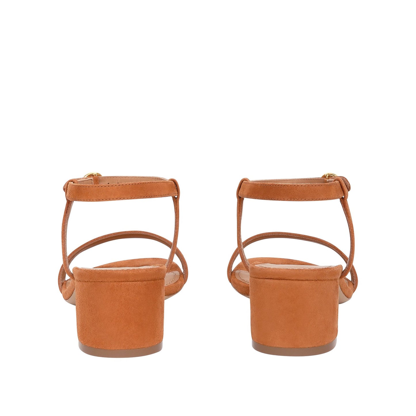 Suede 40mm Ankle Strap Sandal - Saddle