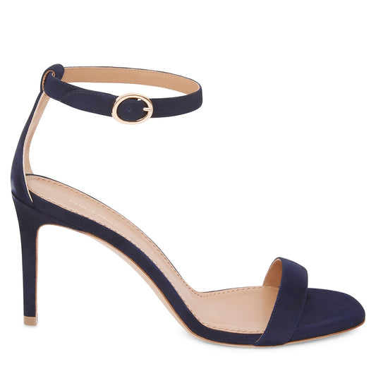 Suede 90MM Ankle Strap Sandal - Blu