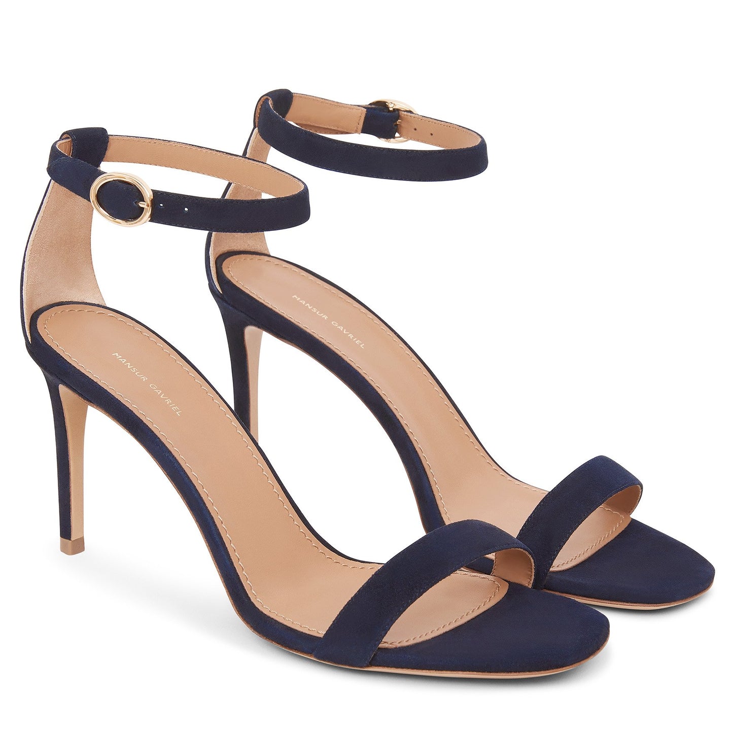 Suede 90MM Ankle Strap Sandal - Blu