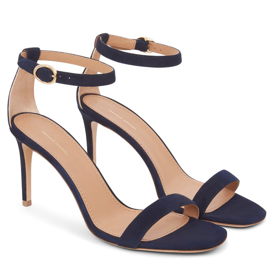 Suede 90MM Ankle Strap Sandal - Blu