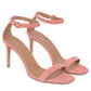 Suede 90MM Ankle Strap Sandal - Blush
