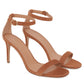 Suede 90MM Ankle Strap Sandal - Saddle