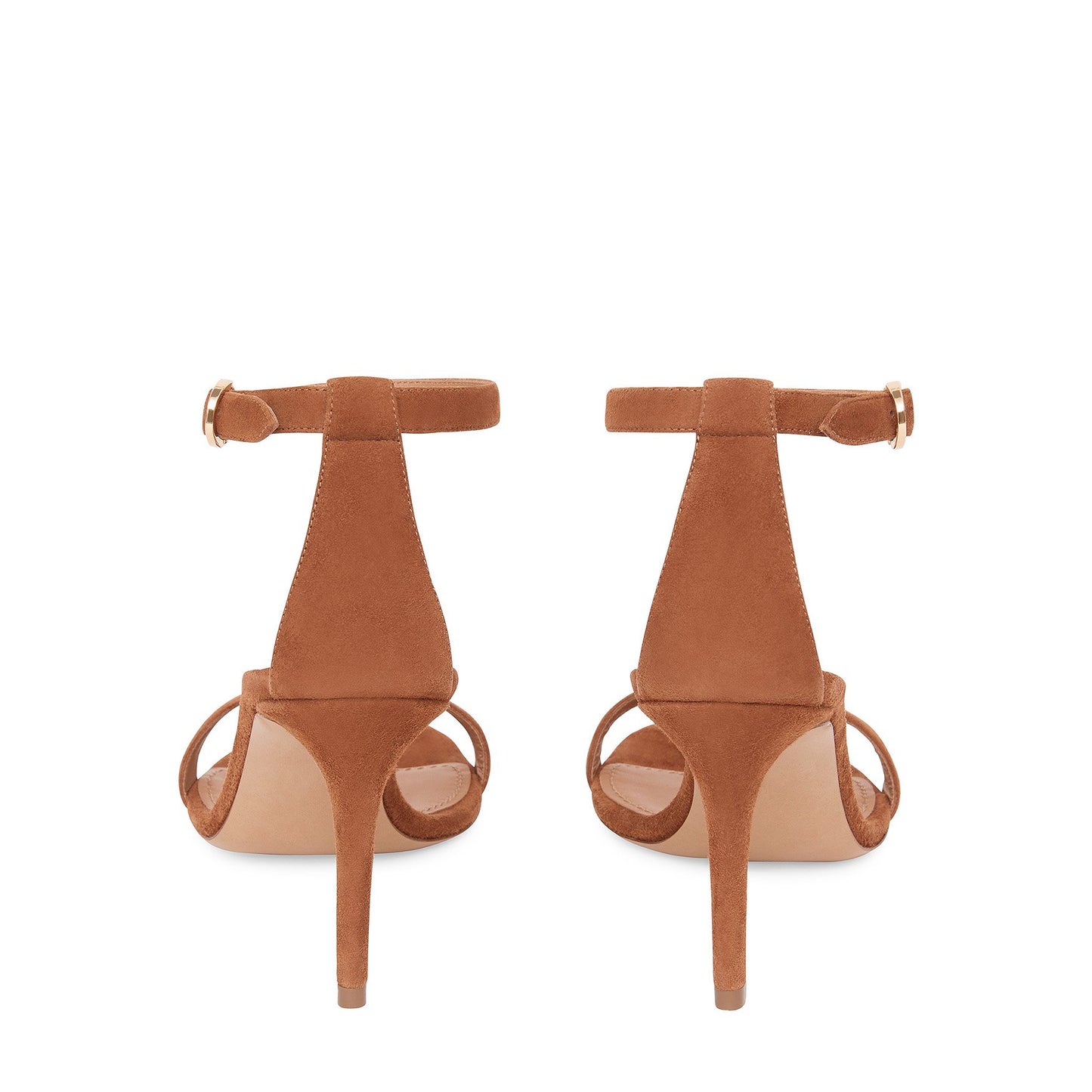 Suede 90MM Ankle Strap Sandal - Saddle