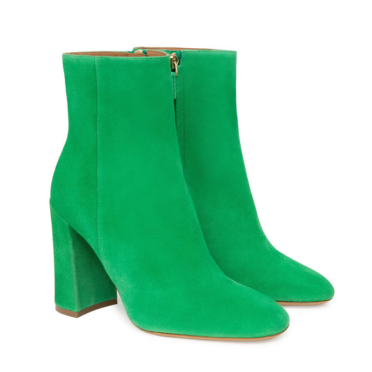 Suede 95MM Ankle Boot - Verde