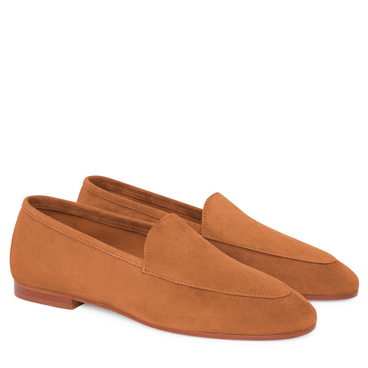 Suede Sock Loafer - Saddle