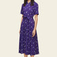 Vintage Short Sleeve Shirt Dress - Royal Blue Leaf - Mansur Gavriel. Designed in NYC, made in Italy.
