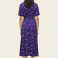 Vintage Short Sleeve Shirt Dress - Royal Blue Leaf - Mansur Gavriel. Designed in NYC, made in Italy.