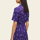 Vintage Short Sleeve Shirt Dress - Royal Blue Leaf - Mansur Gavriel. Designed in NYC, made in Italy.