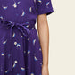Vintage Short Sleeve Shirt Dress - Royal Blue Leaf - Mansur Gavriel. Designed in NYC, made in Italy.