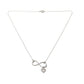 Absolute™ 0.16ct Infinity Drop 18" Sterling Silver Necklace with Open-Heart Charm