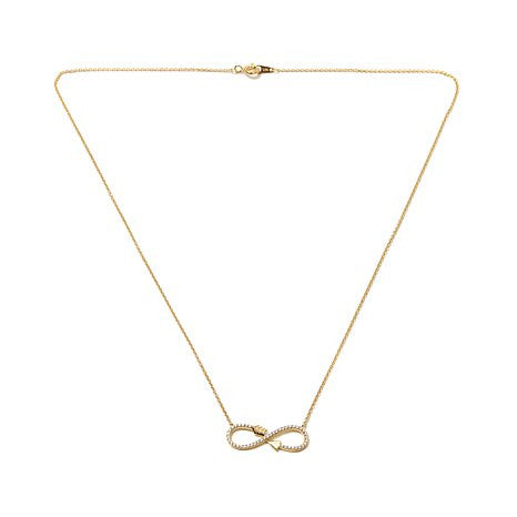 Absolute™ 0.22ct Pavé Infinity Loop 18" Necklace