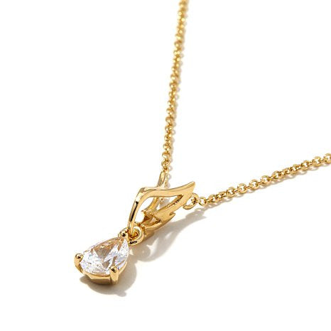 Absolute™ 0.75ct Wing Necklace with Pear-Shaped Drop