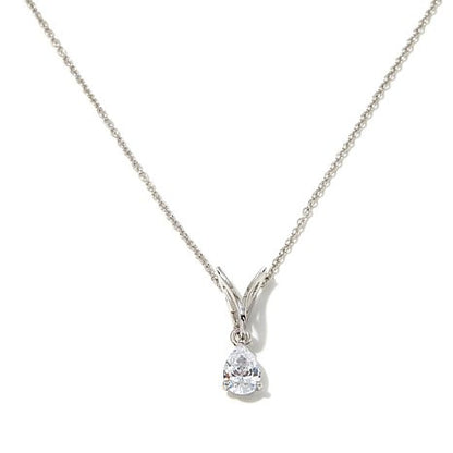 Absolute™ 0.75ct Wing Necklace with Pear-Shaped Drop