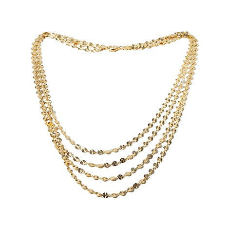 Bellezza Bronze Diamond-Cut Dot Multi-Strand 25" Necklace