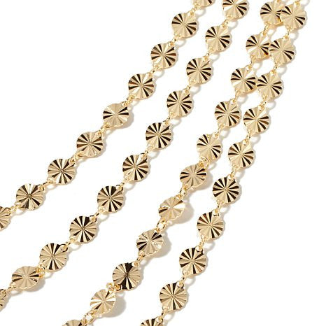 Bellezza Bronze Diamond-Cut Dot Multi-Strand 25" Necklace