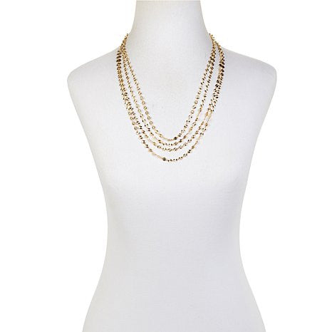 Bellezza Bronze Diamond-Cut Dot Multi-Strand 25" Necklace