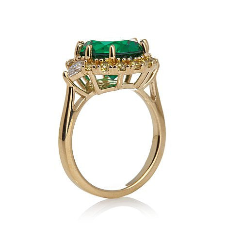 Jean Dousset 5.06ct Absolute™ and Simulated Emerald Vermeil Ring