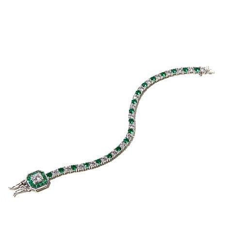 Jean Dousset 11.55ct Absolute™ and Created Gemstone Sterling Silver Bracelet