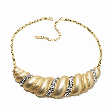 Roberto by RFM "Conchiglia" Crystal Goldtone Scroll-Design 16" Necklace