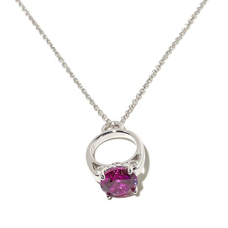 Victoria Wieck 2.1ct Absolute™ Round Sterling Silver Pendant with 18" Chain