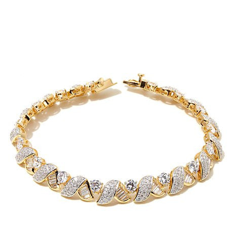 Victoria Wieck 7.56ct Absolute™ Baguette and Round 7-1/2" Line Bracelet