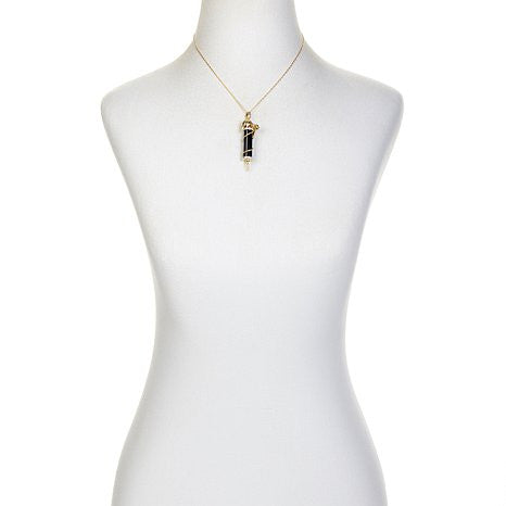Victoria Wieck Absolute™ and Black Onyx Vermeil "Lion" Pendant with 18" Chain